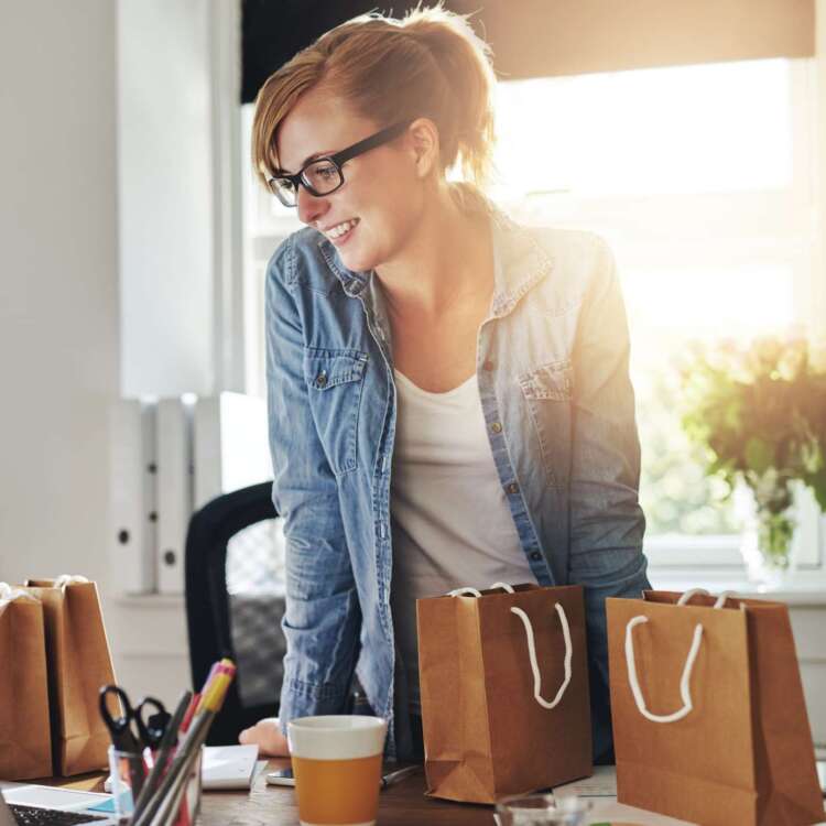 Woman with Packs - stock image